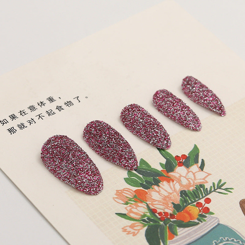 Wholesale Plastic Green Onion Powder Nail Nail Patch 24 Pieces of Glitter Powder